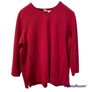 Just My Size Women’s Long Sleeve VNeck Sweater Red 22/24 Gently Worn